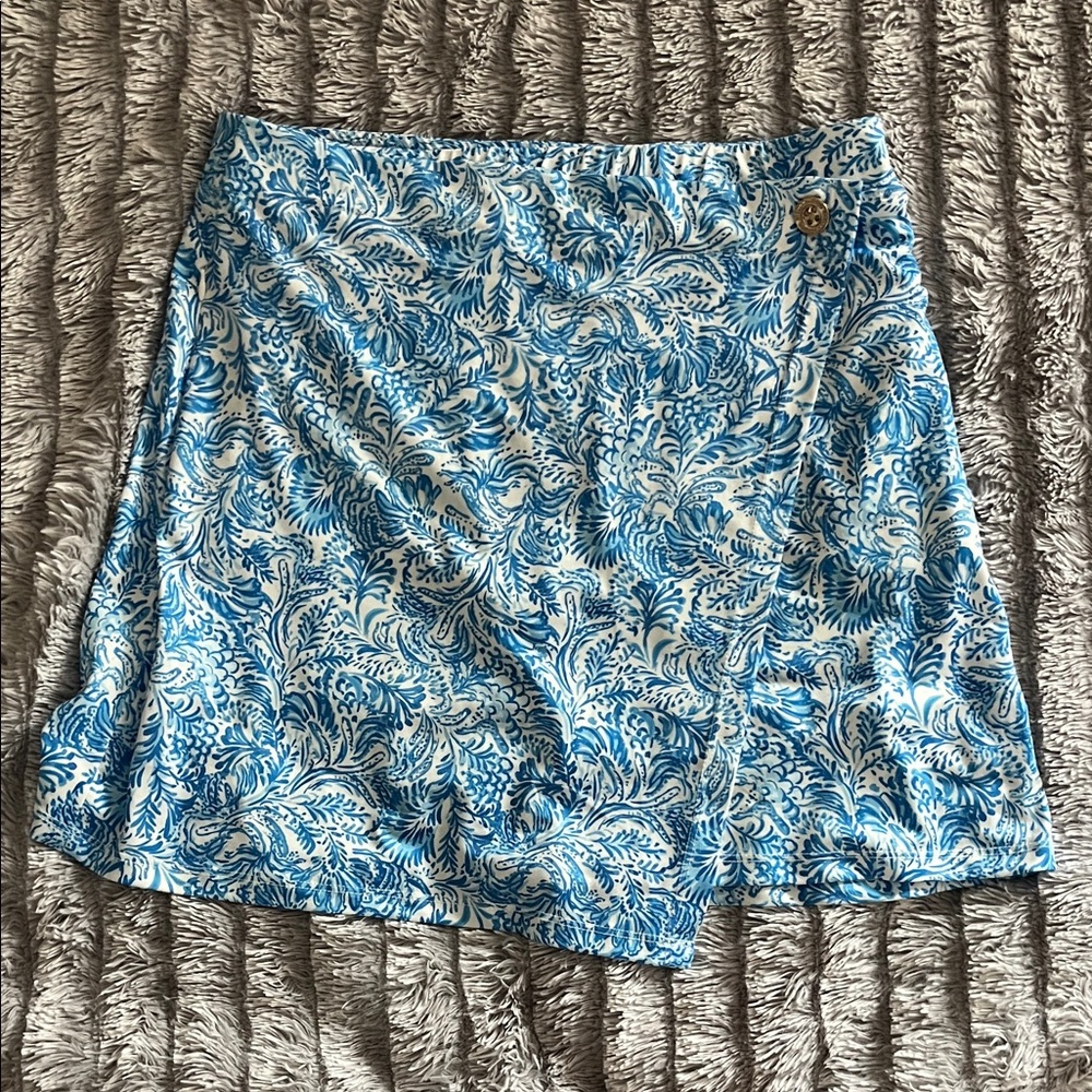 Blue Floral Mini Skort - Women's Summer Wrap Skirt